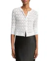 Vince Lace Stitch Cardigan Sweater In White