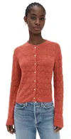 Vince Lace Stitch Cardigan Terra
