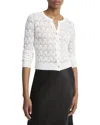Vince Lace Stitch Cardigan In White