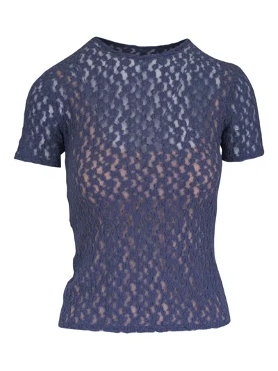 Vince Lace T-shirt In Blue
