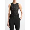Vince High Neck Sleeveless Sweater In Black