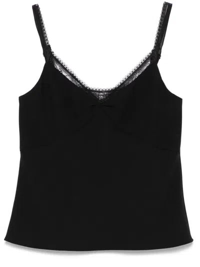 Vince Lace-trim Top In Black