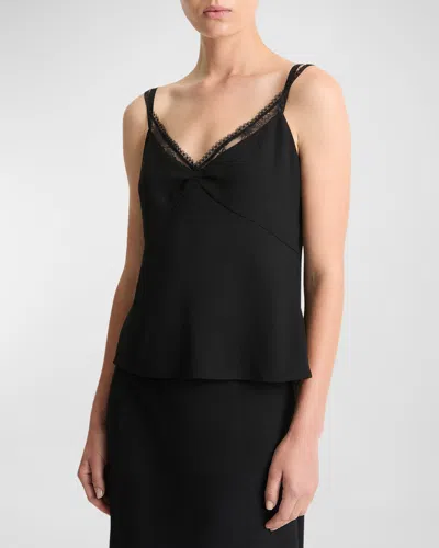 Vince Lace-trim V-neck Cami In Schwarz