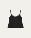 Shop Vince Lace-trim V-neck Cami In Black