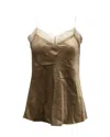 Vince Lace Trimmed Camisole In Beige Silk In Brown