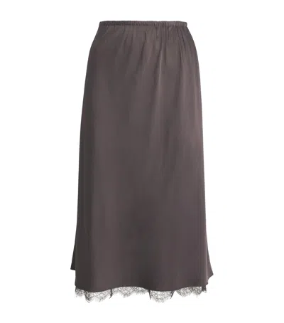 Vince Lace-trim Slip Skirt In Gray
