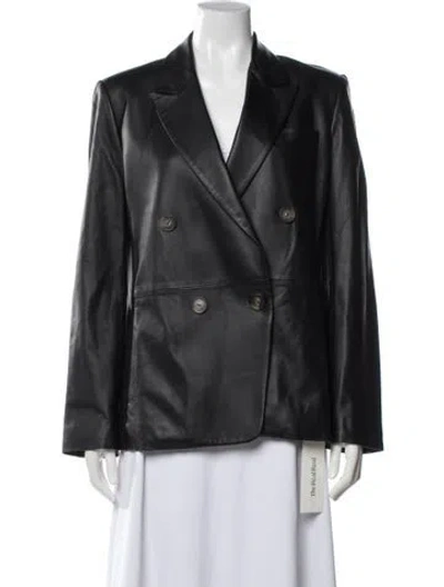 Pre-owned Vince Lamb Leather Blazer In Black