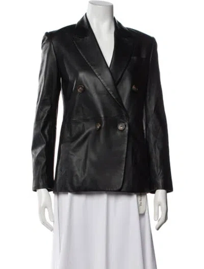 Pre-owned Vince Lamb Leather Blazer In Brown