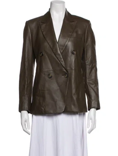 Pre-owned Vince Lamb Leather Blazer In Brown