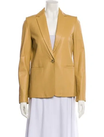 Pre-owned Vince Lamb Leather Blazer In Neutral