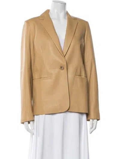 Pre-owned Vince Lamb Leather Blazer In Neutral