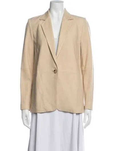 Pre-owned Vince Lamb Leather Blazer In Neutral