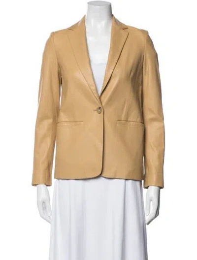 Pre-owned Vince Lamb Leather Blazer In Neutral