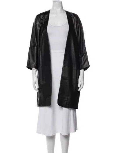 Pre-owned Vince Lamb Leather Coat In Black