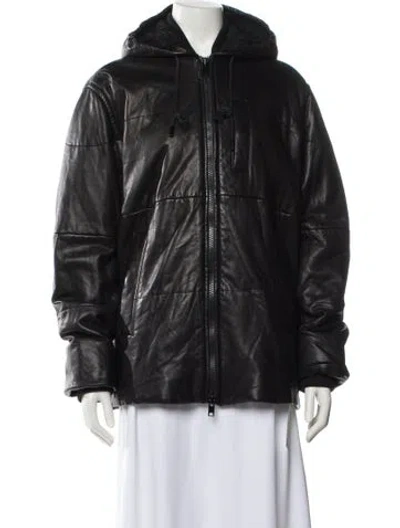 Pre-owned Vince Lamb Leather Jacket In Black