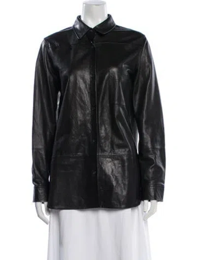 Pre-owned Vince Lamb Leather Jacket In Black