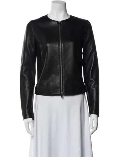 Pre-owned Vince Lamb Leather Jacket In Black