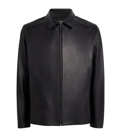 Vince Lamb Leather Jacket In Brown