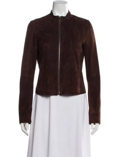 Pre-owned Vince Lamb Leather Jacket In Brown