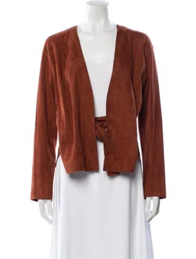 Pre-owned Vince Lamb Leather Jacket In Brown