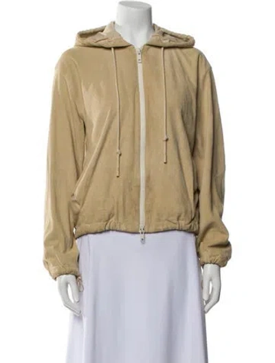 Pre-owned Vince Lamb Leather Jacket In Neutral