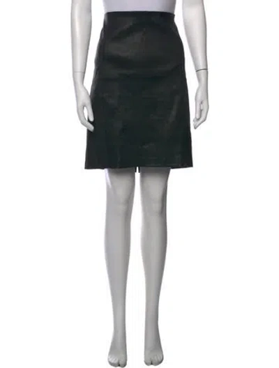 Pre-owned Vince Lamb Leather Mini Skirt In Black