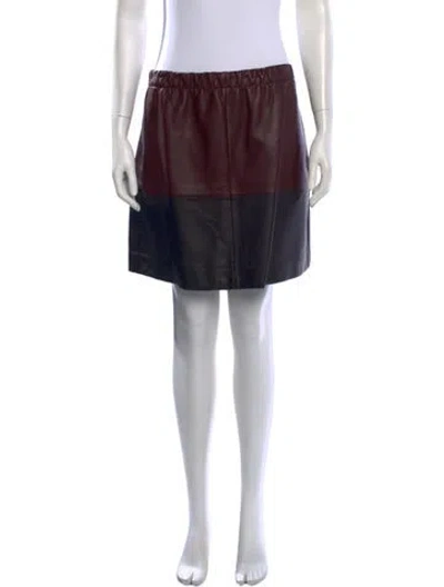 Pre-owned Vince Lamb Leather Mini Skirt In Black