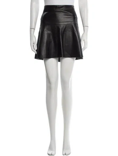 Pre-owned Vince Lamb Leather Mini Skirt In Brown