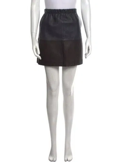 Pre-owned Vince Lamb Leather Mini Skirt In Multi