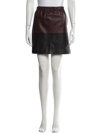Pre-owned Vince Lamb Leather Mini Skirt W/ Tags In Black
