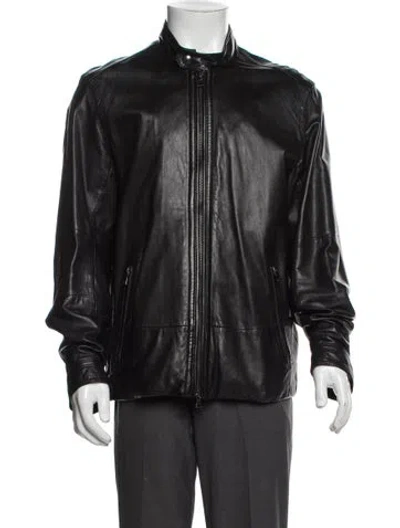 Pre-owned Vince Lamb Leather Moto Jacket In Brown
