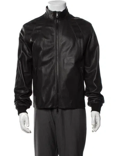 Pre-owned Vince Lamb Leather Moto Jacket In Brown