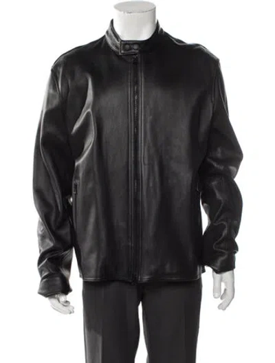 Pre-owned Vince Lamb Leather Moto Jacket W/ Tags In Gray