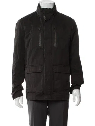 Pre-owned Vince Lamb Leather Utility Jacket In Black