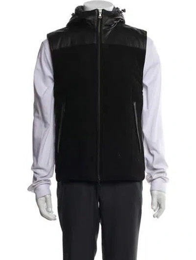 Pre-owned Vince Lamb Leather Vest In Black