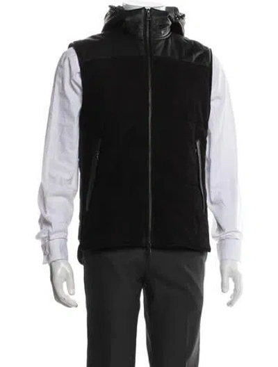Pre-owned Vince Lamb Leather Vest In Blue