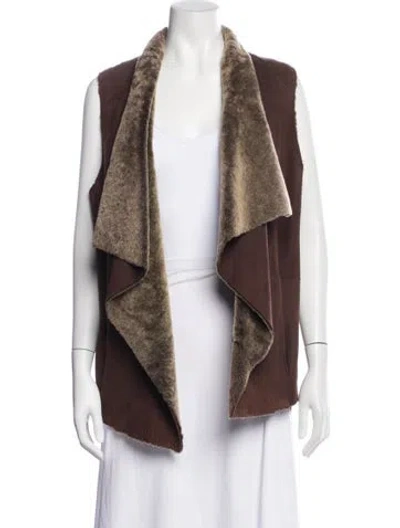 Pre-owned Vince Lamb Leather Vest In Brown
