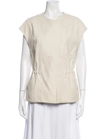 Pre-owned Vince Lamb Leather Vest In Neutrals