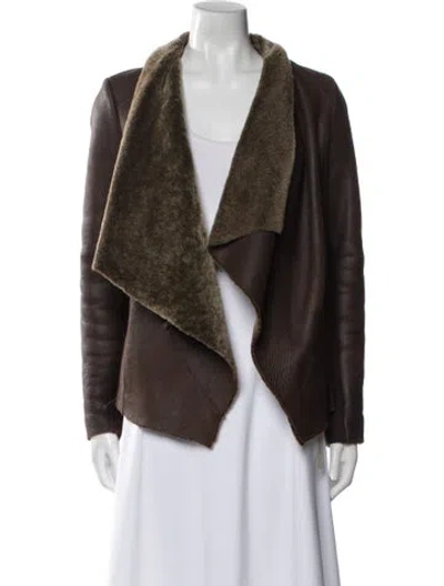 Pre-owned Vince Lambskin Fur Jacket In Brown