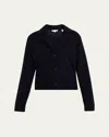 Vince Lapel Button Cardigan In Black