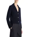 Vince Lapel Button Cardigan In Blue