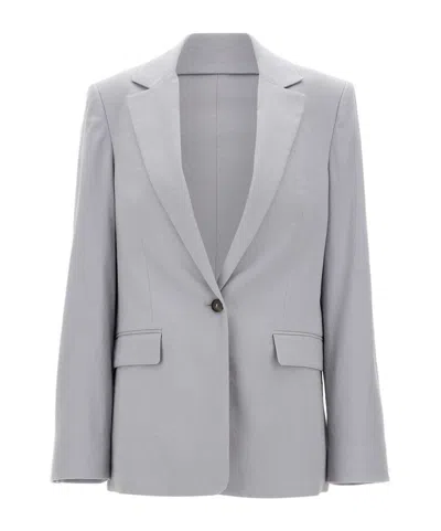 Vince Lapel Long-sleeved Suit Jacket In Gray