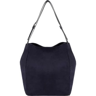 Vince Large Josie Suede Tote In Blue
