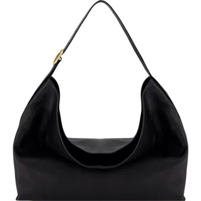 Vince Large Plonge Vivian Leather Hobo Bag In Black