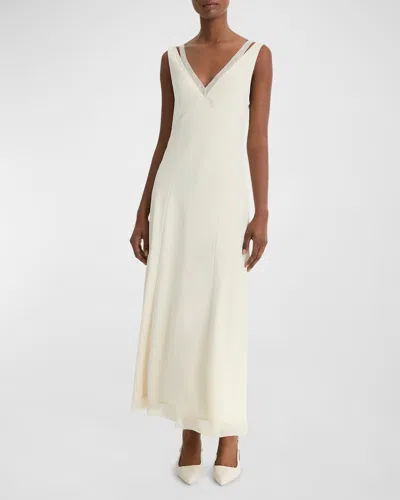 VINCE LAYERED CHIFFON SLIP DRESS