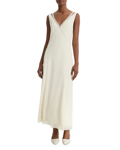 Vince Layered Slip Dress In Light White Sand