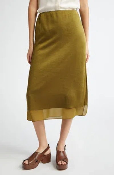VINCE VINCE LAYERED SLIT MAXI SKIRT