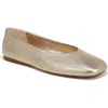 Vince Leah Metallic Square-toe Ballerina Flats In Champagne
