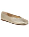 Vince Leah Metallic Square-toe Ballerina Flats In Gold