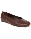 Vince Leah Leather Square-toe Ballerina Flats In Red